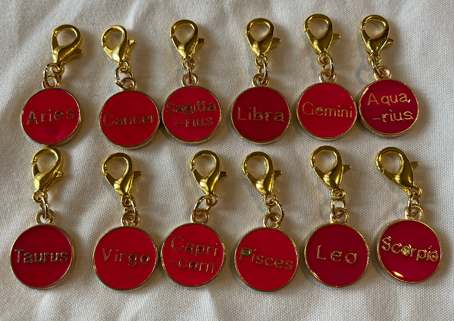 Red zodiac charms 🌌