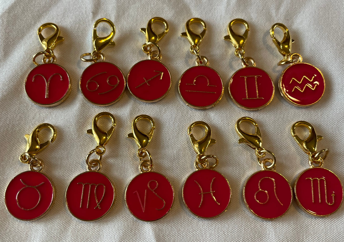 Red zodiac charms 🌌