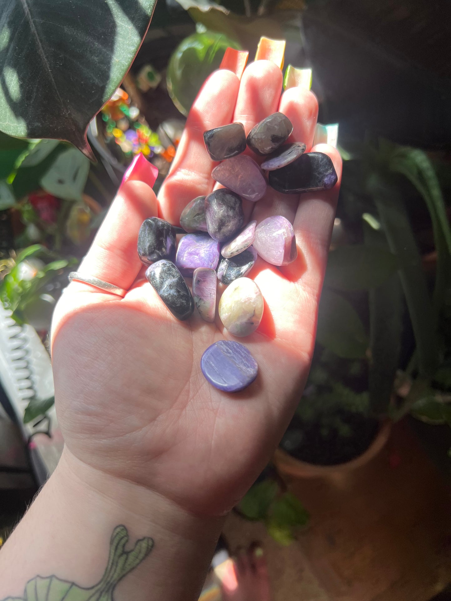 Charoite tumbles