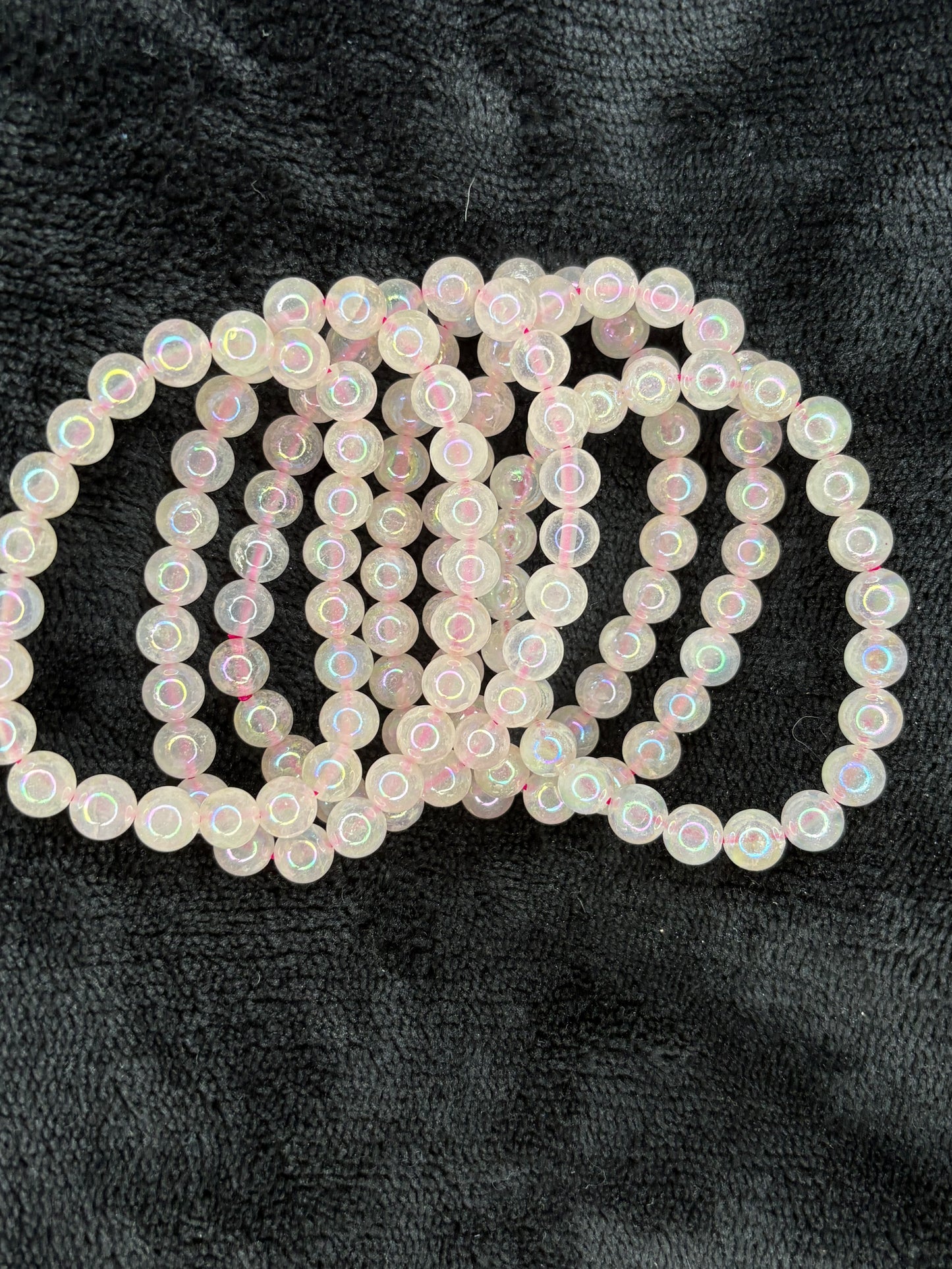 Aura rose quartz bracelet 8mm 1pc🦋