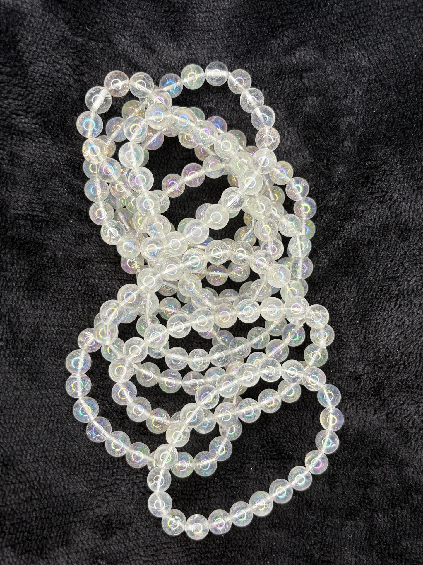 Aura clear quartz bracelet 8mm 1pc