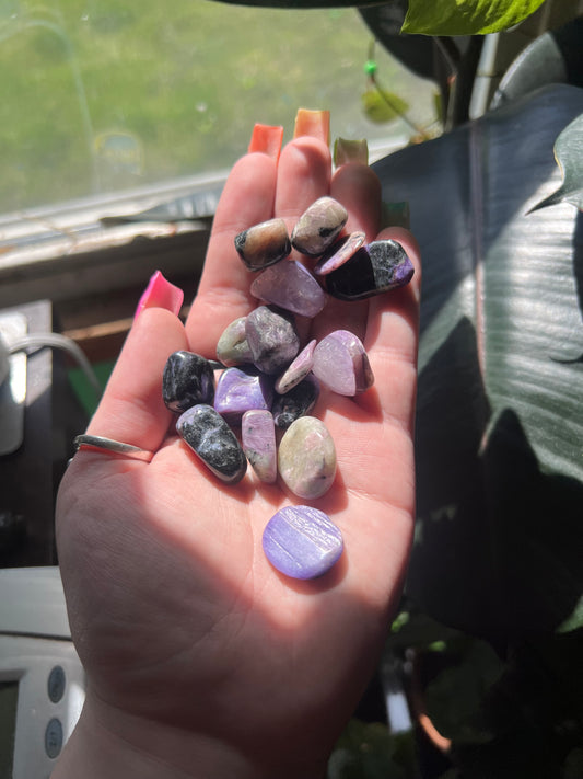 Charoite tumbles