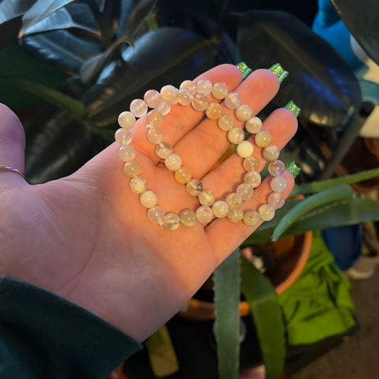 Flower agate 8mm bracelet