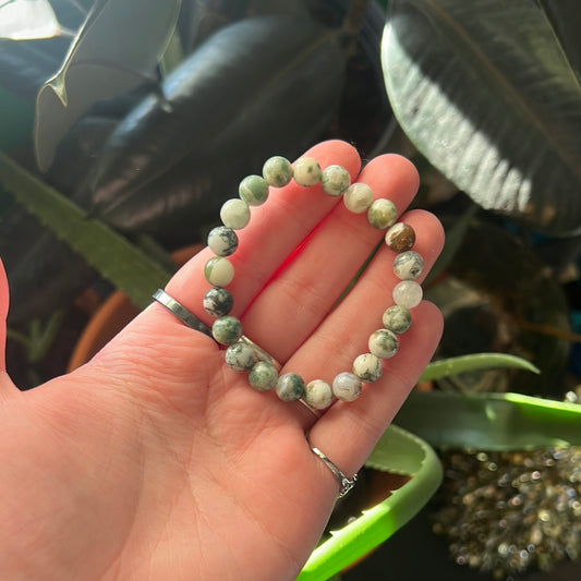 Moss agate 8mm bracelet