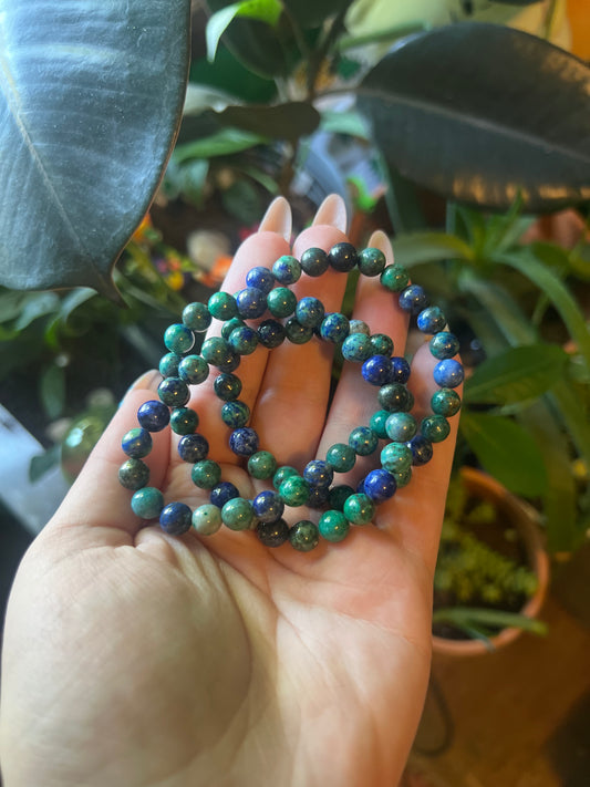 “Phoenix stone” Azurite and malachite bracelets ￼