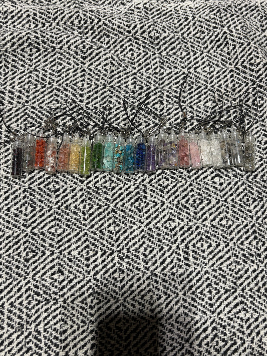 Crystal chip bottle keychain 🐾