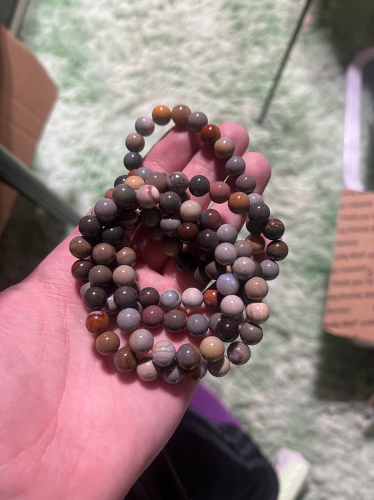 Polychrome jasper 8mm bracelet