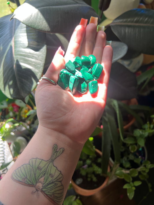 Malachite tumbles