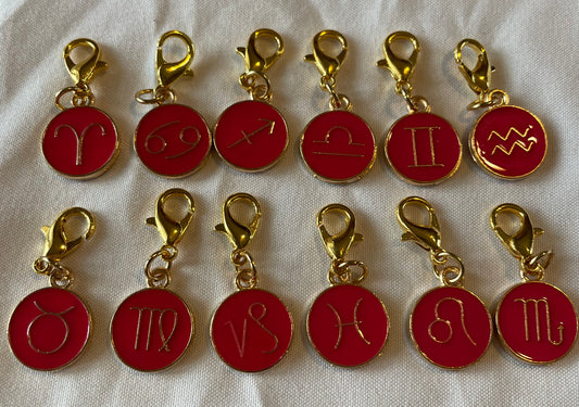 Red zodiac charms 🌌