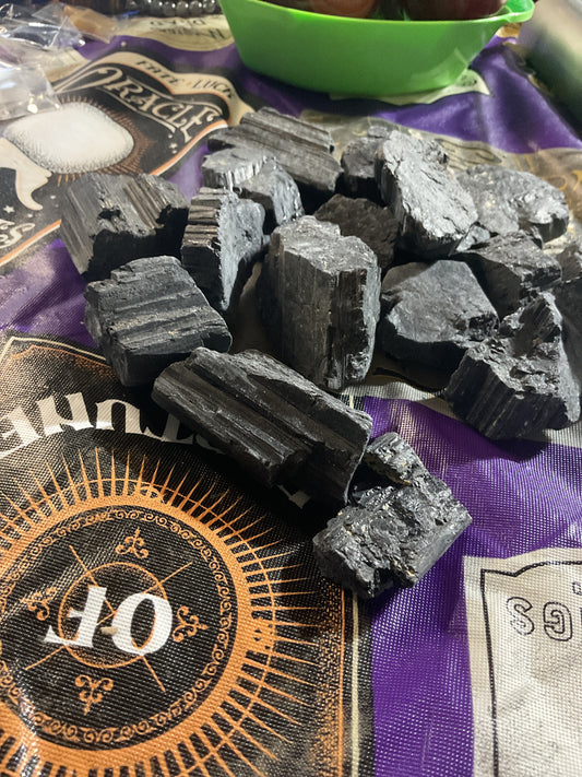 Chunk of raw black tourmaline