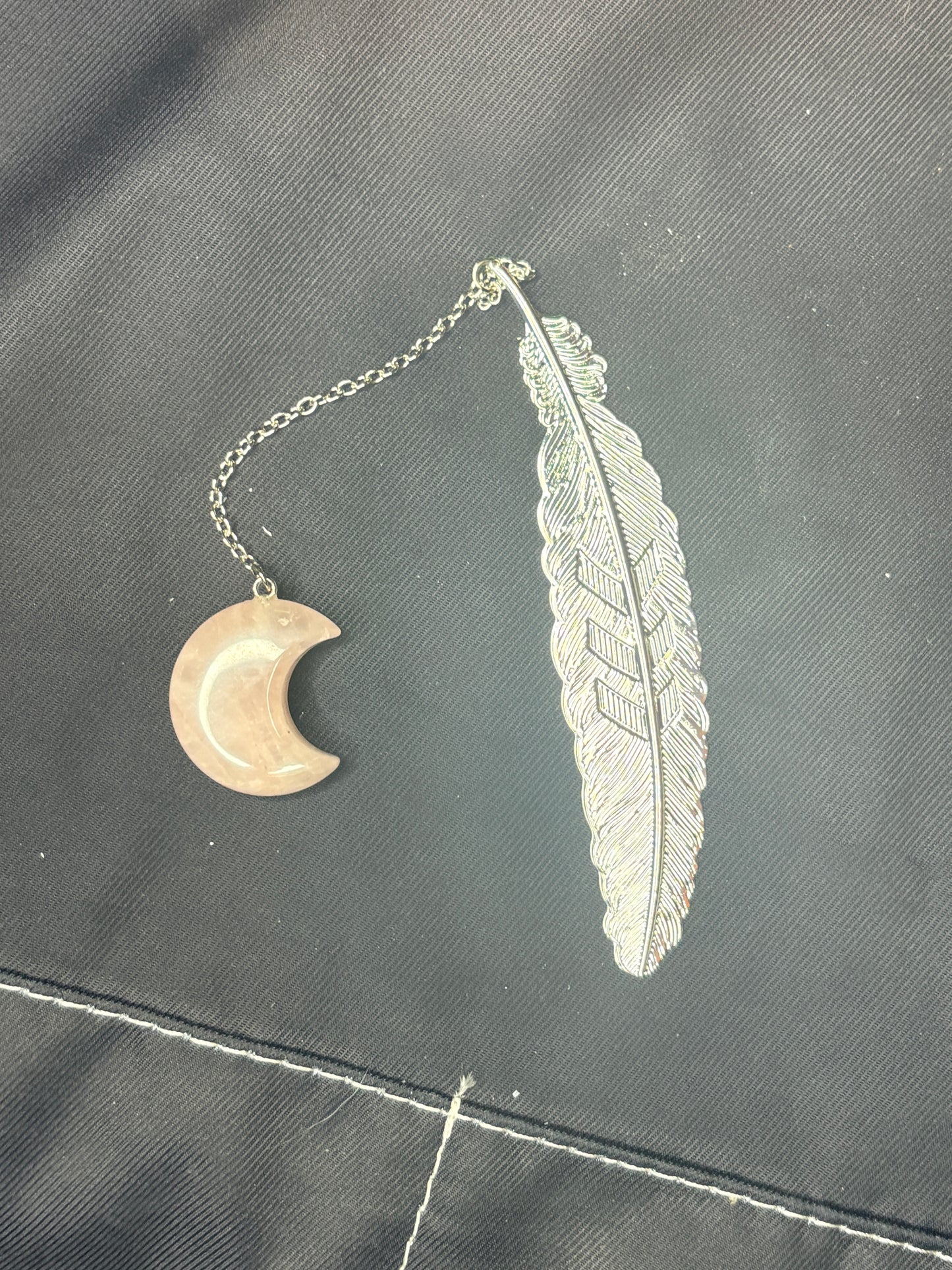 Feather moon crystal bookmarks (select your stone) 🥂