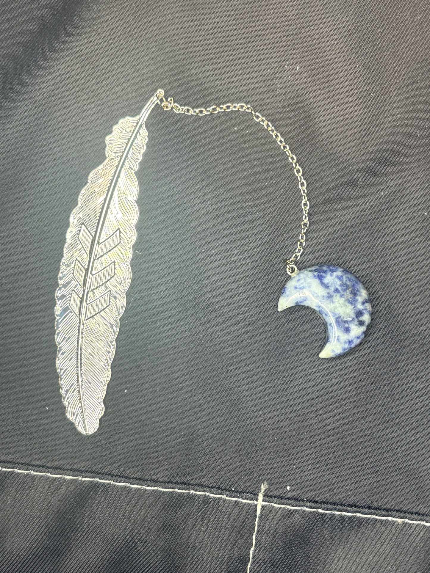 Feather moon crystal bookmarks (select your stone) 🥂