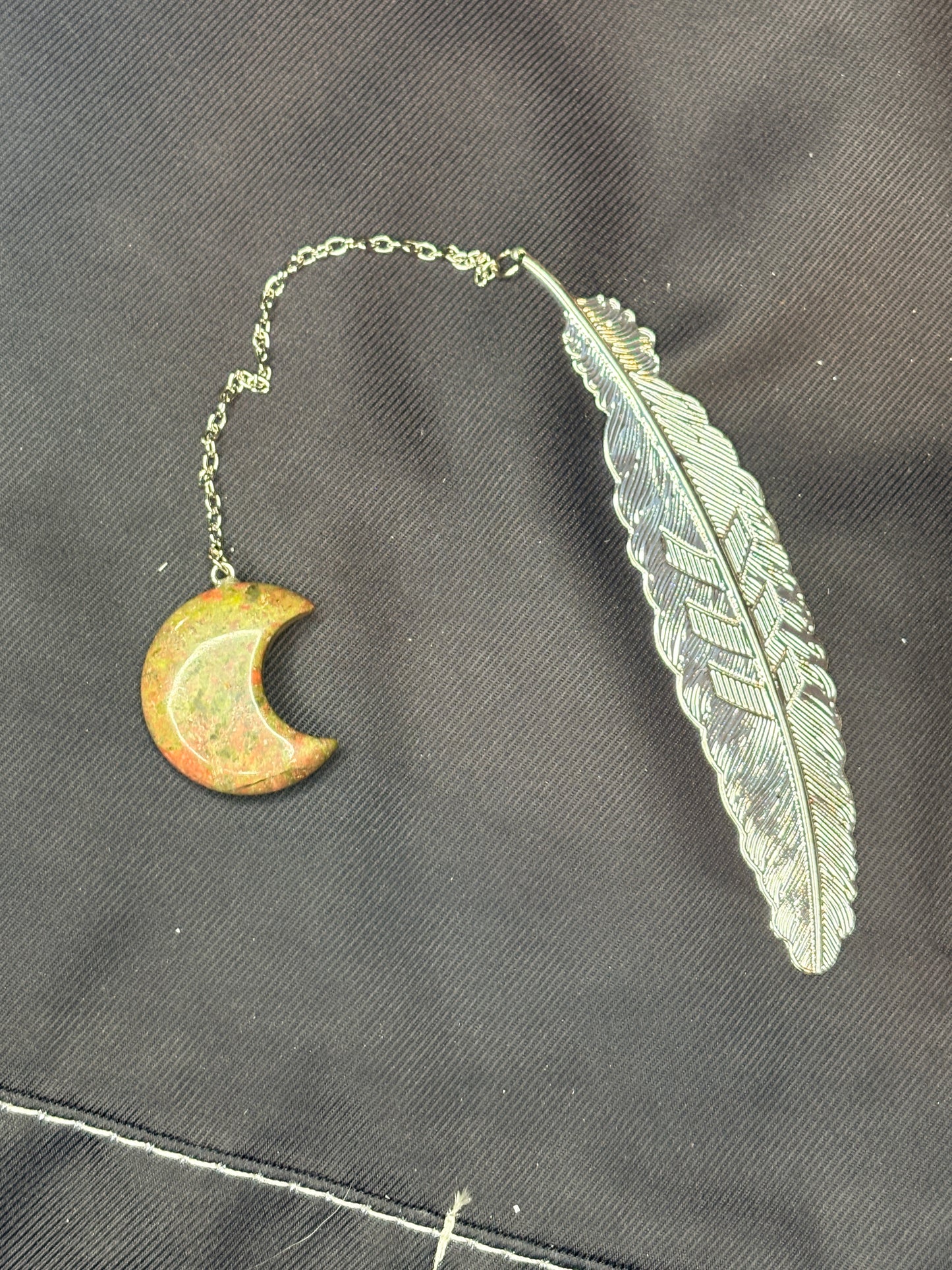 Feather moon crystal bookmarks (select your stone) 🥂