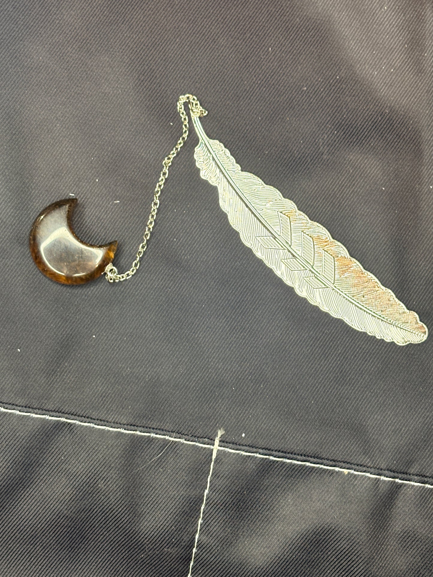 Feather moon crystal bookmarks (select your stone) 🥂