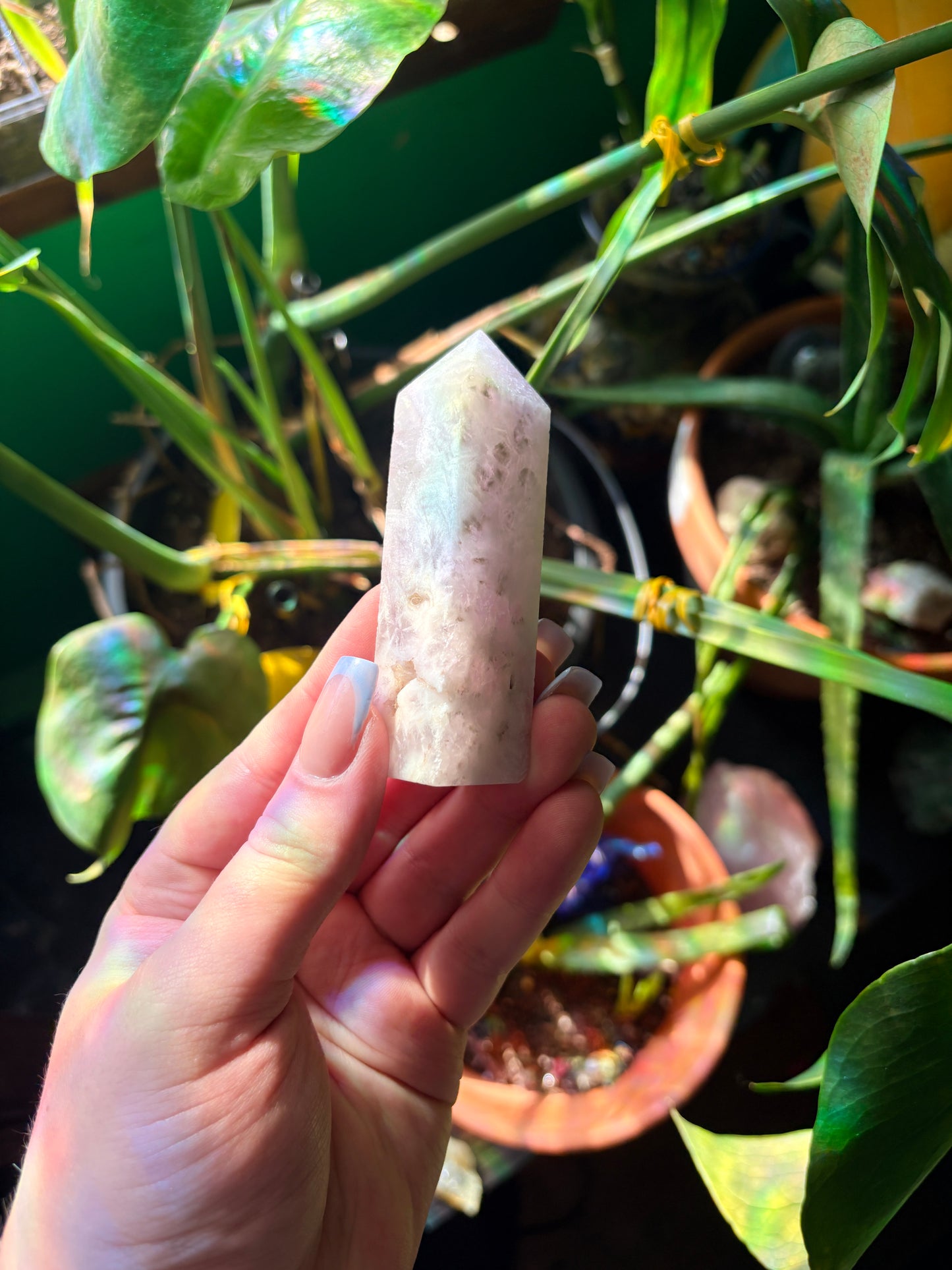 Pink Amythest/ flower agate tower 🐣